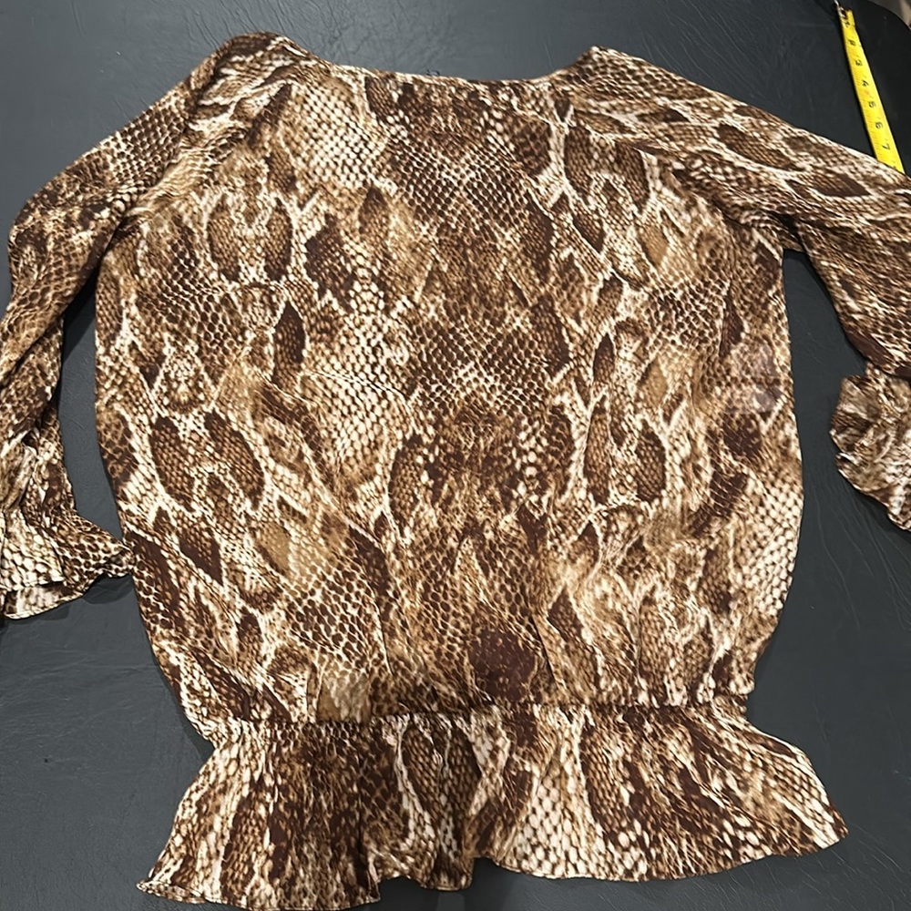 Anne Klein Peplum Animal Print Top